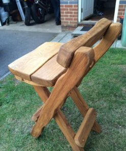 Rustic company log bench variation side
