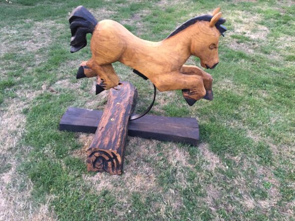 Oak rocking horse