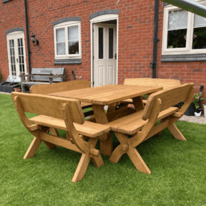 solid oak table set