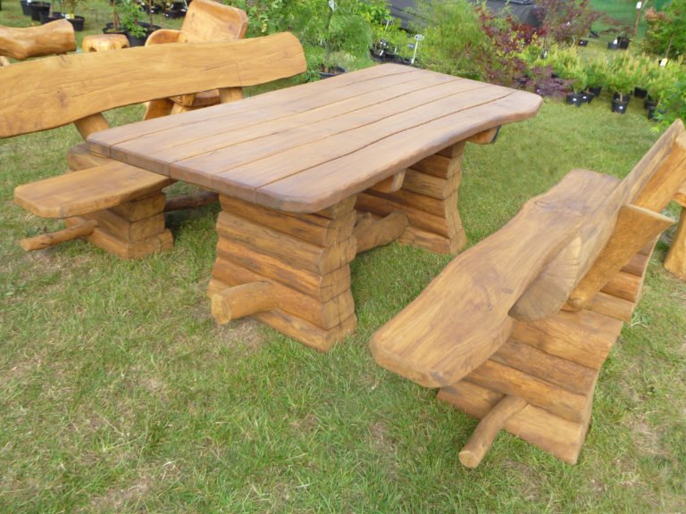 Rustic company log table set 2
