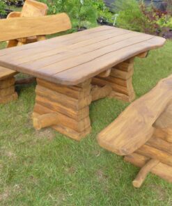 Rustic company log design table set 2