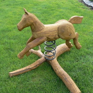 wooden horse swing left