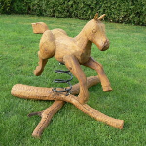 Oak rocking horse