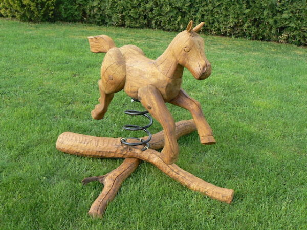 Oak rocking horse