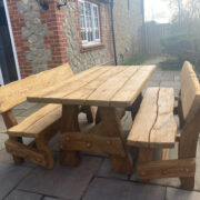 solid oak table set