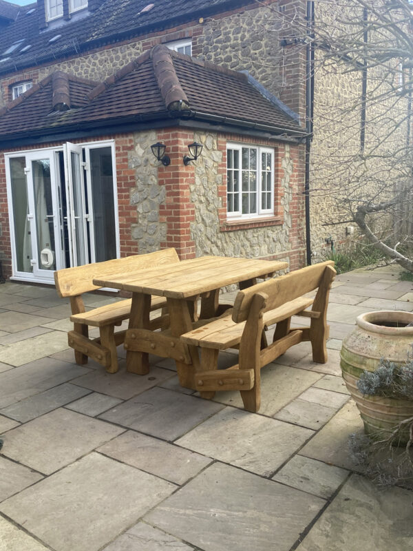 solid oak table set