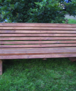 Rustic company park bench in two meters