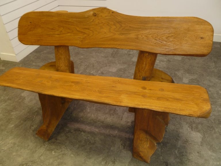 Rustic company log bench