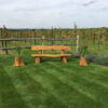 Rustic company wooden bench front