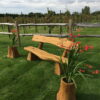 Rustic company wooden bench close up