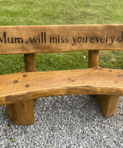 memorial oak bench made from solid oak, memory