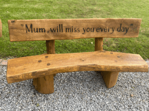 memorial oak bench made from solid oak, memory