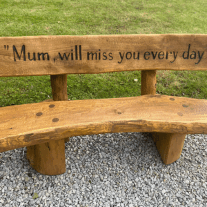 memorial oak bench made from solid oak, memory