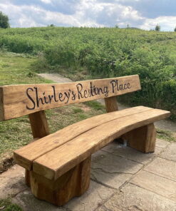 Alternative view of Hand Made Bench with engraving A customer's story