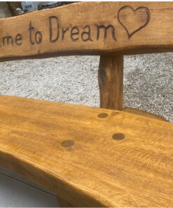 Hand Made Bench with personal engraving Phrase Make Time To Dream