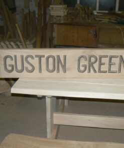 Alternative view of Hand Made Bench with personal engraving Phrase Guston Green