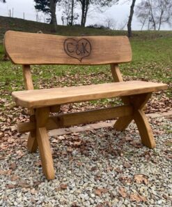 Hand Made Bench with personal engraving Phrase C&K