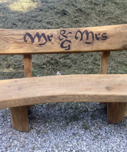Hand Made Bench with personal engraving Phrase Mr & Mrs