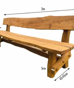Alternative view of 2m TRADITIONAL Oak Bench