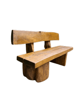 1.5m STRAIGHT Solid Oak Rustic Garden Bench