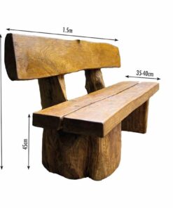 Solid oak bench