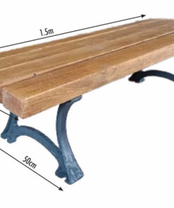 Backless Garden bench with dimensions