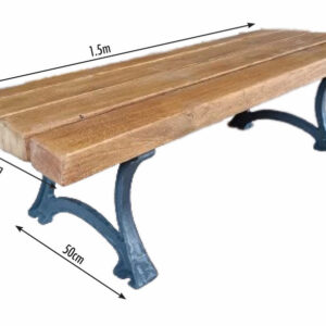 Backless Garden bench with dimensions