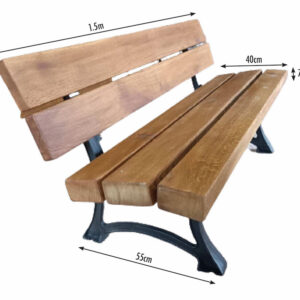 Oak bench dimensions are mentioned