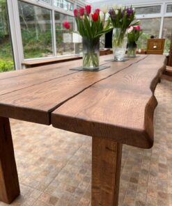Solid oak dining table