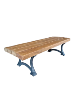 oak garden bench with cast iron legs