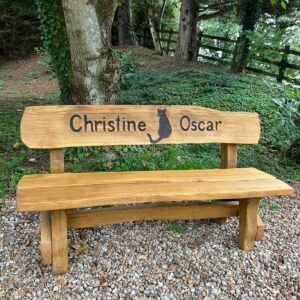 Engraving Garden bench